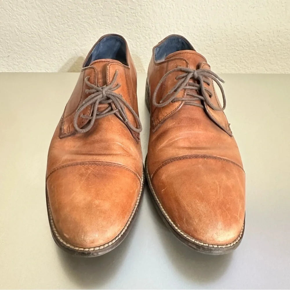 Cole Haan Men’s Grand.OS Cap Toe Oxford Dress Shoes Tan Leather Size 10M